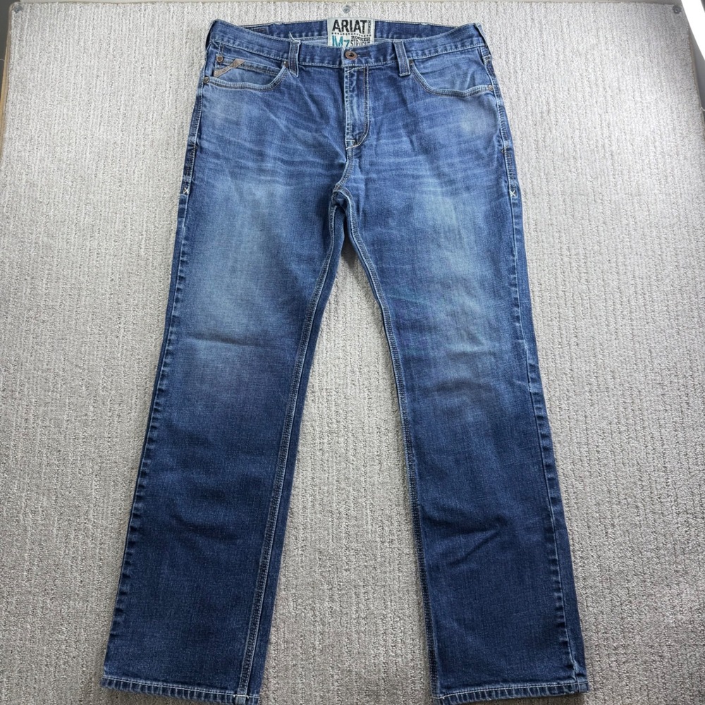 Ariat M7 Rocker Straight Leg Jeans Mens Size 38x32 Blue Denim
